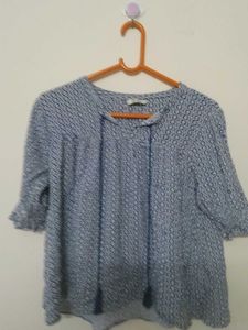 Patterned Blue Top