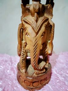 Carved Wooden Elephant Statue