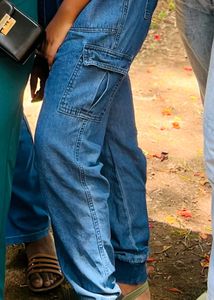 Stylish Blue Denim Cargo Joggers