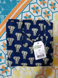 Blue Printed Short Kurta