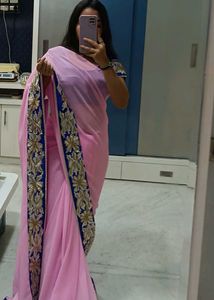 Baby Pink Saree For Women&#39;s
