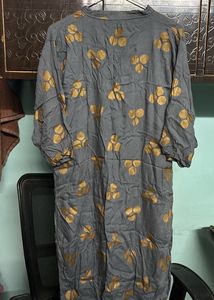Grey &amp; Gold Print Tunic