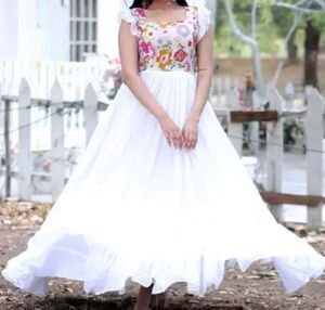 Floral White Dress