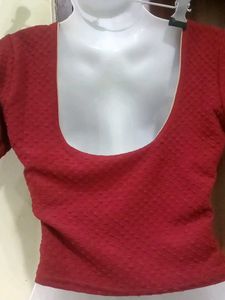 Designer Brick Colour Blouse