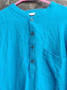 Lowest Price: Short Festive Kurta For Men Blue