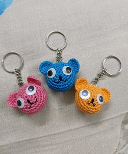 Set Of 3 Crochet Keyrings