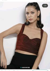 Shimmery Brown Crop Top