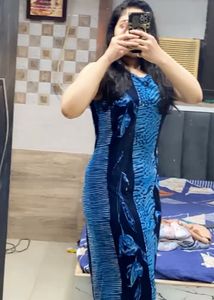 Blue Printed Maxi Dress