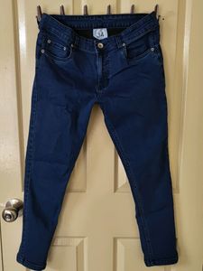 Dark Blue Mid-rise Jeans