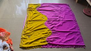 Stunning Yellow and Magenta Chiffon Saree