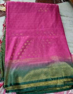Pink &amp; Green Saree