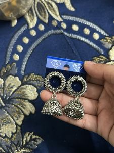 Silver Jhumka Earrings