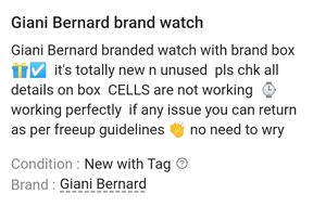Branded Giani Bernard Watch With Box