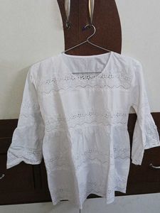 White Embroidered Top