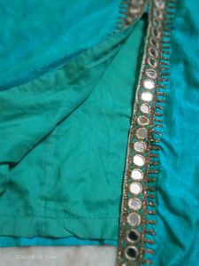 Green Kurti Mirror Work