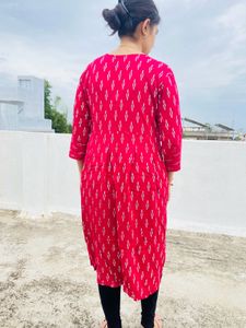 Red Round Maternity Kurti