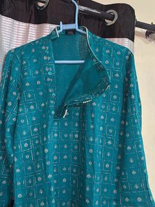 Teal Printed Kurta