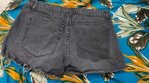 Grey Denim Shorts