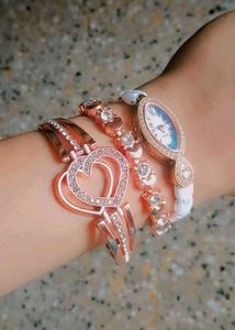 Rose Gold Bracelet &amp; Hair Clip Set