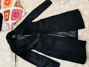 Black Wool Blend Coat - Classic & Stylish
