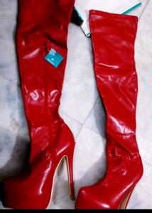 Red High Heel Boots