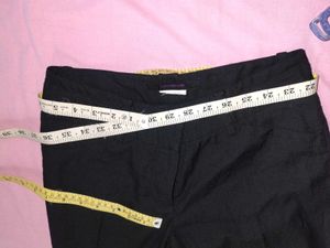 Black Flare Leg Trousers Low Rise Pant