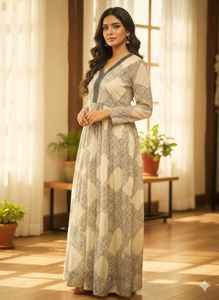 Elegant Printed Ethnic Gown