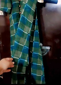 Green Check Print Long Shrug For 36 Bust