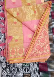 Peach Banarasi Saree