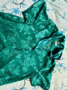 Vintage Green Floral Button-Down