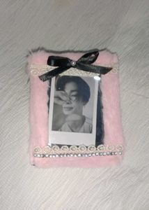 Pink Furry Photo Card Holder Frame