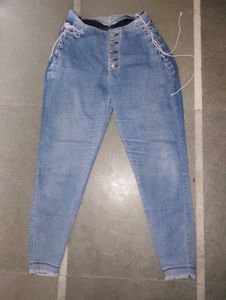 Blue Denim Jeans High Waist
