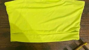 SHEIN  neon  yellow crop top strap