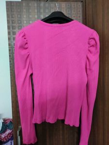 Pink Puff Sleeve Top