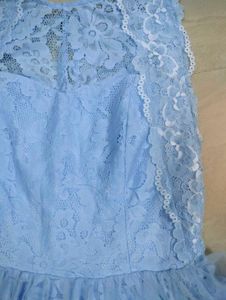Blue Lace Hi-Lo Dress