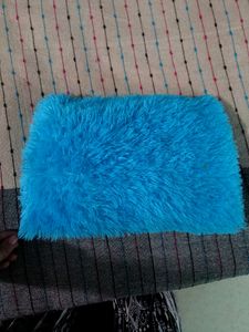Sky Blue Furry Comfortable Cushion For Babies