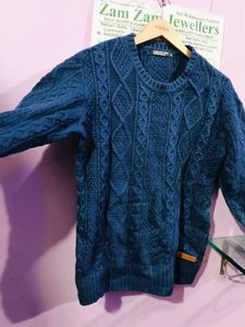 Blue Cable Knit Sweater