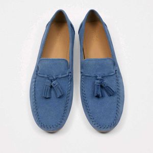 ZARA Blue Sude Leather Loafers