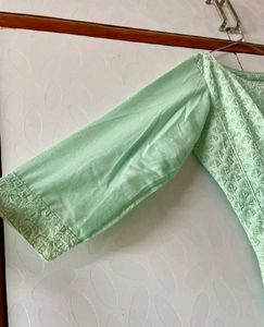 Mint Green Embroidered Kurti