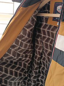 Striped and Solid Padded Winter Jacket