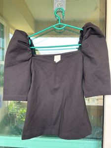 Puff Sleeve Top With Sweetheart Neckline