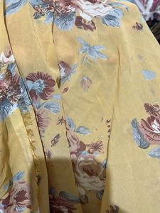 Yellow Printed Georgette