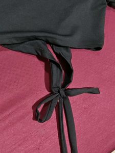 Black Tee backless Can Tie Like A Bow