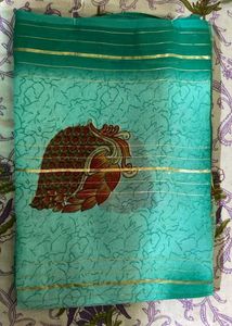 Elegant Green Printed Saree