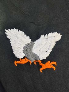 Off White Embroidered Zip-Up Hoodie