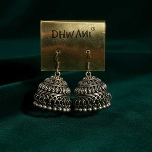 Oxidized Jhumka Earrings