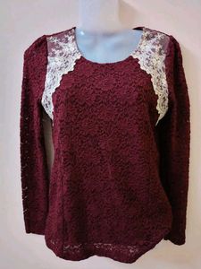 Elegant Maroon Lace Top