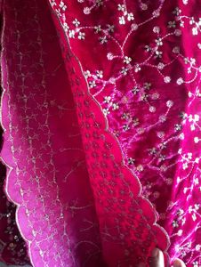 Sequin Gold Embroidered Velvet Dupatta
