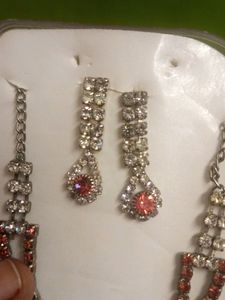 Pink And white Stone Necklace