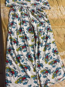 Smurf Print Girls Pajama Set